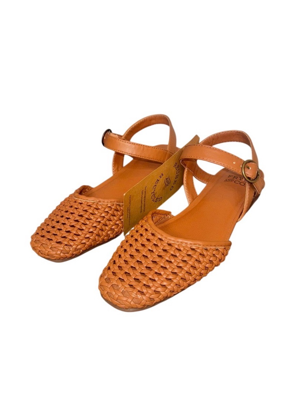 NEW TAGS FRYE & co brown braided sandals women’s shoes size 6 - Picture 11 of 11